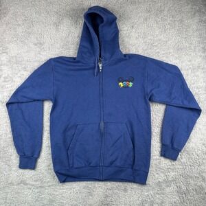 Vintage Walt Disney World Hoodie Mens Medium Blue 2005 Mickey Mouse Zip Up
